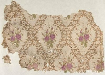 1860s floral motif wallpaer