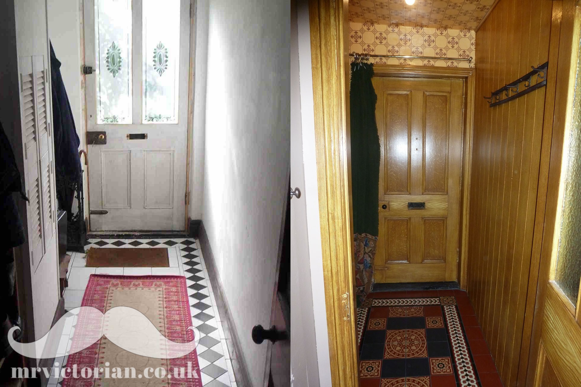 Mr Victorian Victorian entrance hallway vestibule encaustic tiles