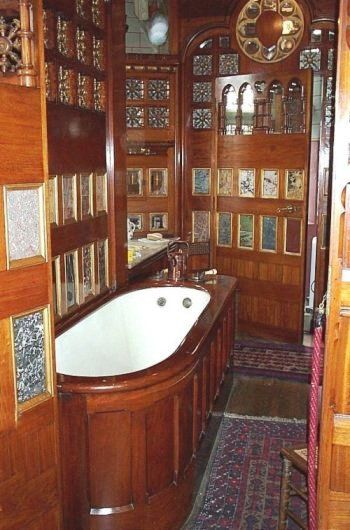 Victorian bathroom wood panelling 