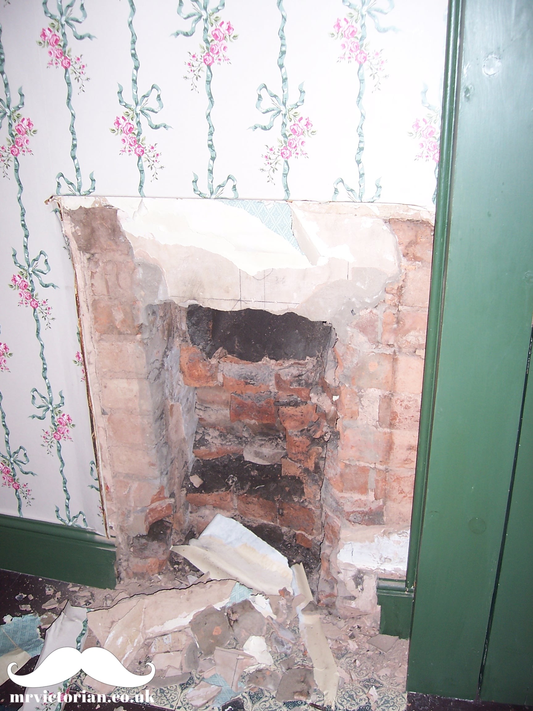 Victorian bedroom fireplace opening reinstating a