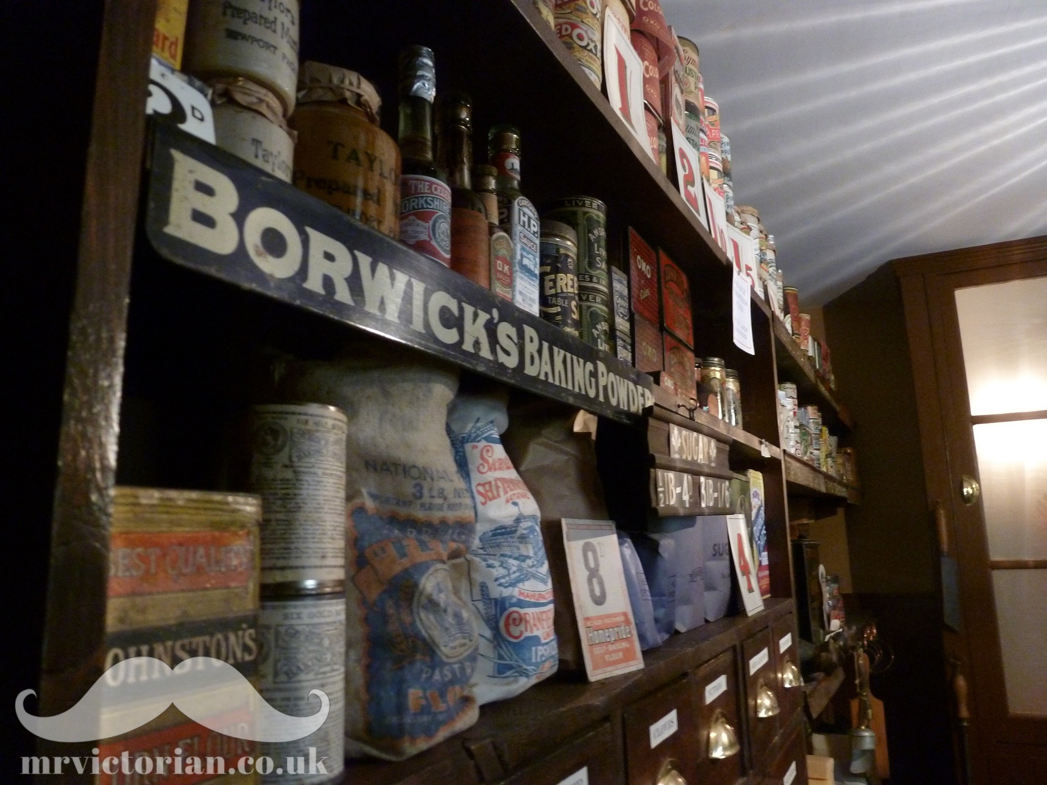1920s vintage shop interior with advertising antiques