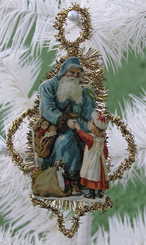 Christmas scrap tinsel ornament German
