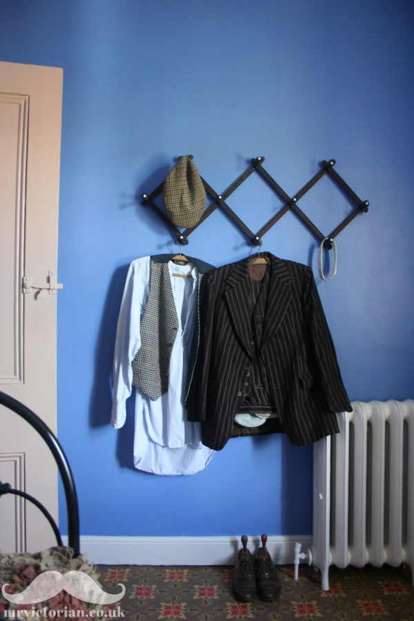 Victorian blue paint walls bedroom
