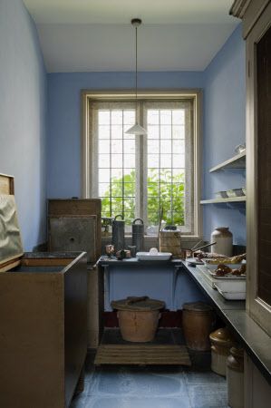 Victorian blue distemper pantry larder Lanhydrock National Trust